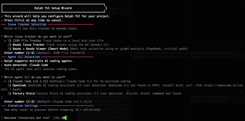 Ralph TUI Setup Wizard